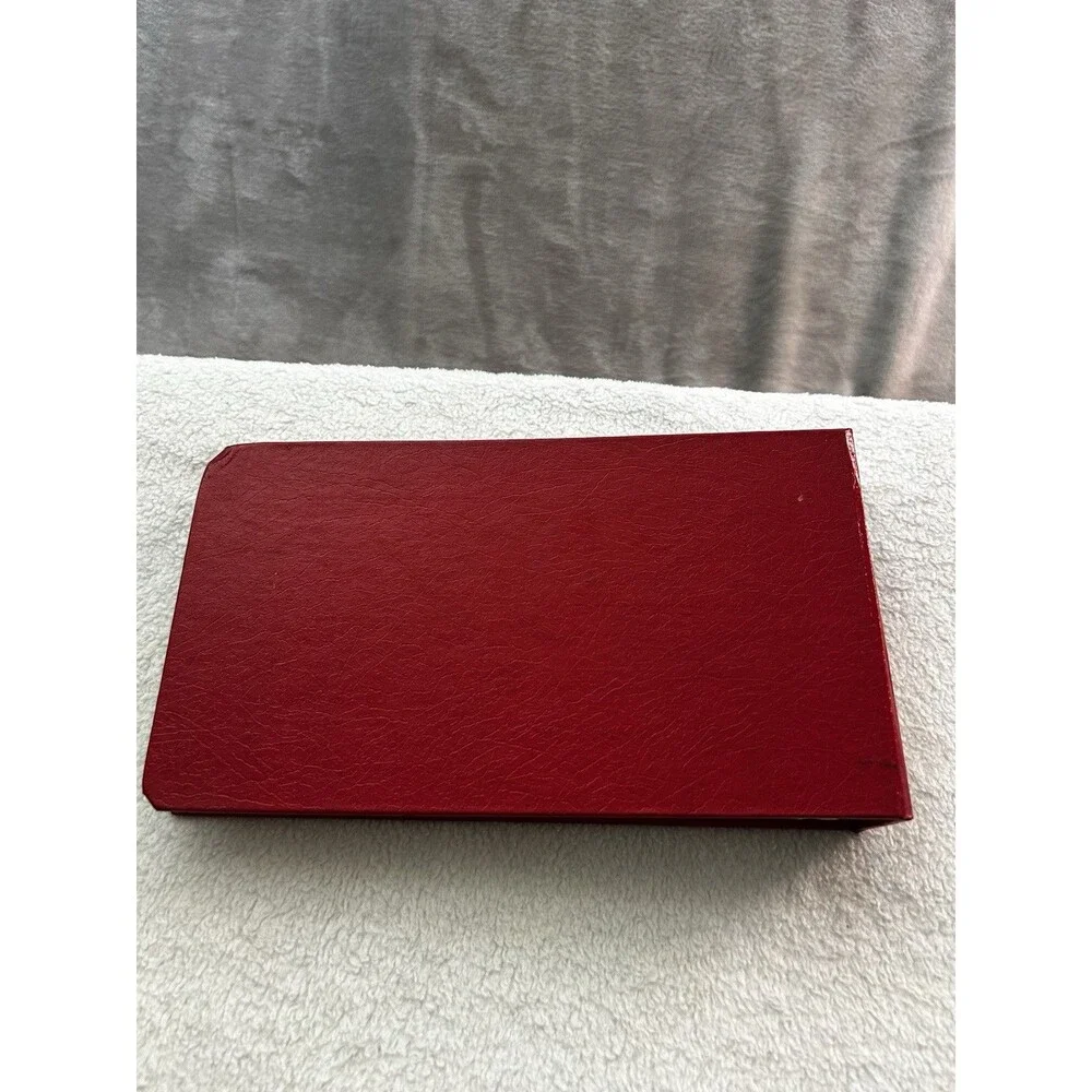 Vintage Wilson Jones Red Ledger Binder 3 Ring Accounting Book Organizer Made USA